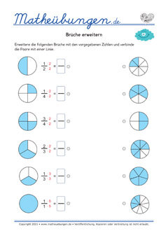 Arbeitsblätter - Brüche erweitern